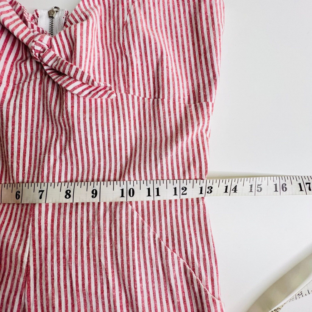 Etiquette Pinstripe Jumpsuit Size‎ Medium Heartshape Neckline - Picture 9 of 11